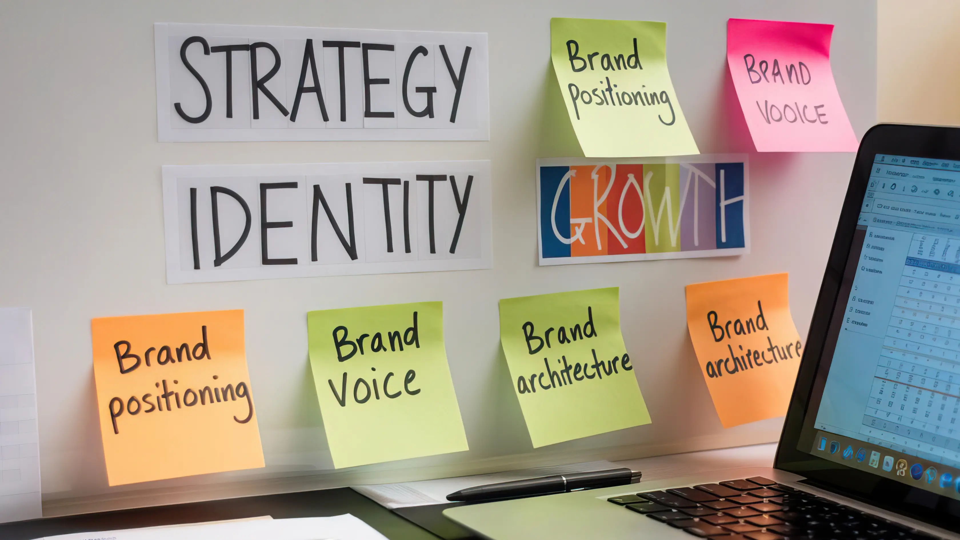 Brand Strategy vs Identity Infographic